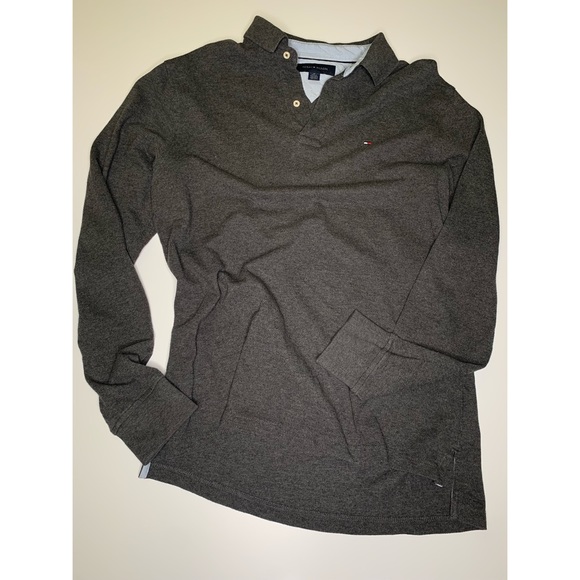 Tommy Hilfiger Grey Long Sleeve Polo - Picture 1 of 5